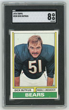 1974 Topps #230 Dick Butkus SGC 8 NMMT