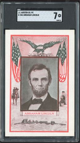 JI Austen Co Postcard A-346 Abraham Lincoln SGC 7 NM