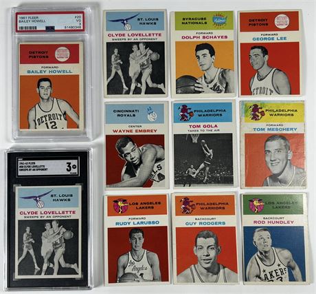 1961 Fleer Basketball Lot (11) Low-Grade to EXMT (READ)
