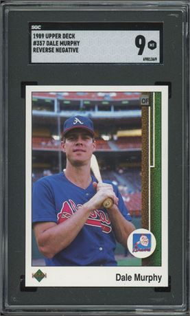 1989 Upper Deck #357 Dale Murphy Reverse Negative SGC 9 MINT