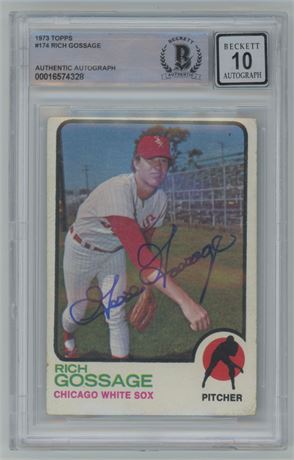 1973 Topps #174 Rich Gossage RC Autograph BGS 10 Auto