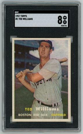 1957 Topps #1 Ted Williams SGC 8 NMMT Beauty! Only 14 Higher