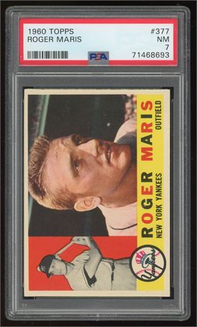 1960 Topps #377 Roger Maris PSA 7 NM