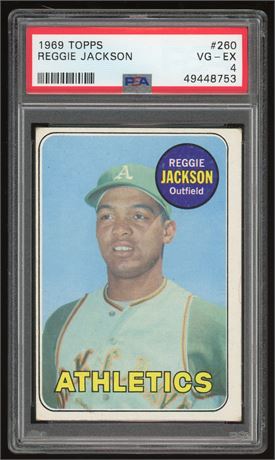 1969 Topps #260 Reggie Jackson RC PSA 4 VG-EX