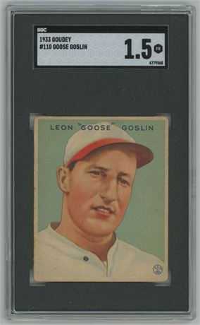 1933 Goudey #110 Goose Goslin RC SGC 1.5 FAIR