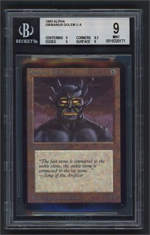 1993 Magic the Gathering: Alpha Obsianus Golem UA BGS 9