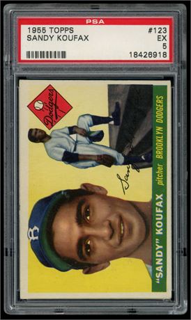 1955 Topps #123 Sandy Koufax RC PSA 5