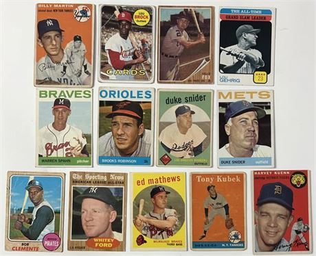 1954-1973 Topps HOF/Star Lot (13) Low Grade to VG READ