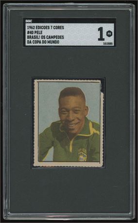 1962 Edicoes 7 Cores #40 Pele Basil! OS Campeoes Da Copa Do Mundo SGC 1 POOR