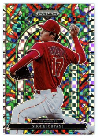 2022 Panini Prizm Shohei Ohtani Stained Glass 41/75 Power Plaid Prizm