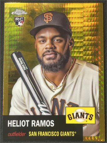 2022 Topps Chrome Platinum #122 Gold Prism Refractor Heliot Ramos RC SSP