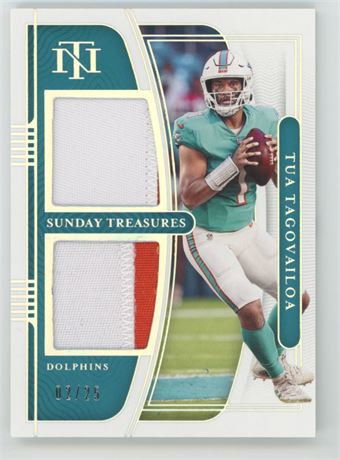 2021 National Treasures Sunday Treasures Tua Tagovailoa Dual Patch  2/25