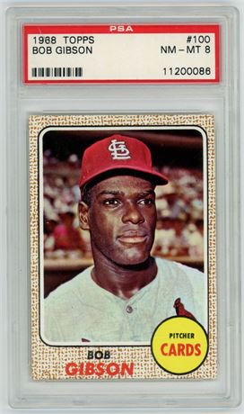 1968 Topps #100 Bob Gibson PSA 8 NMMT