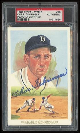 1989 Perez-Steele #15 Chas Gehringer PSA DNA Certified Authentic Auto