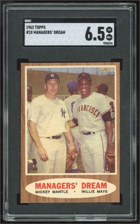 1962 Topps #18 Managers' Dream Mantle/Mays SGC 6.5 EXMT