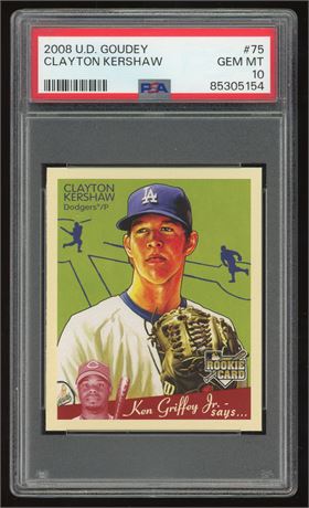 2008 UD Goudey #75 Clayton Kershaw RC PSA 10 GEM MINT