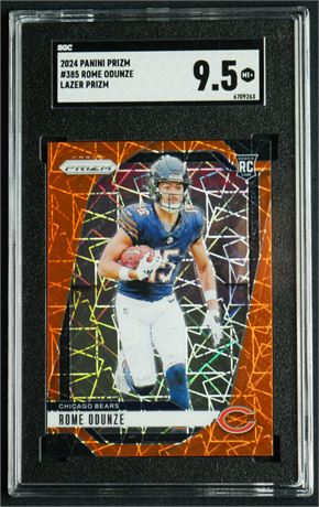 2024 Panini Prizm #385 Rome Odunze RC Lazer Prizm SGC 9.5 MINT+