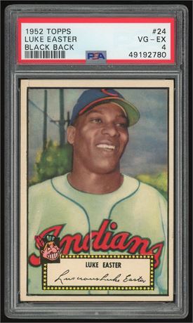 1952 Topps #24 Luke Easter Black Back PSA 4 VGEX