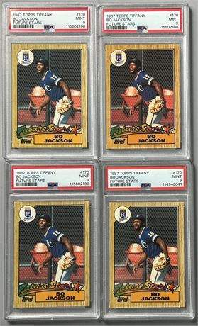 1987 Topps Tiffany #170 Bo Jackson RC Future Stars PSA 9 Graded Lot (4)