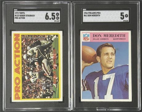 1966-72 SGC Graded Dallas Cowboys QB Legends w/ Staubach RC