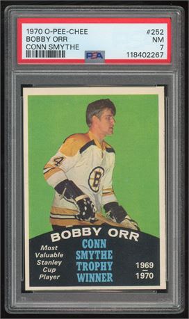 1970 O-Pee-Chee #252 Bobby Orr Conn Smythe PSA 7 NM