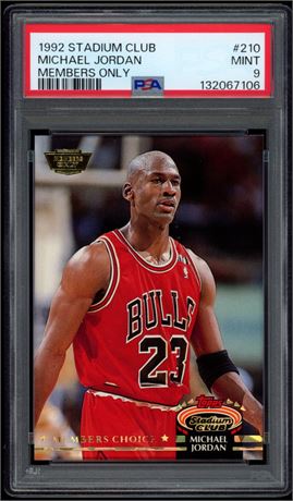 1992 Stadium Club #210 Michael Jordan Members Only PSA 9