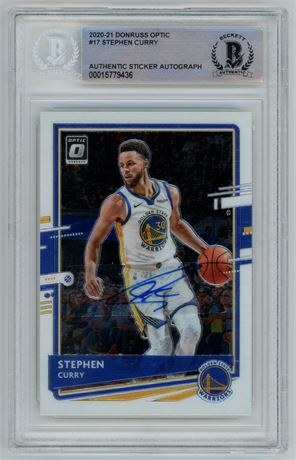 2020 Panini Donruss Optic #1 Stephen Curry Beckett Authentic Auto