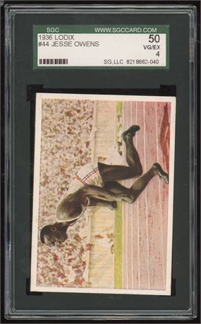 1936 Lodix #44 Jesse Owens RC SGC 4 VGEX