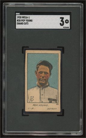 1920 W516-1 Strip Card #28 Pep Young Hand Cut SGC 3 VG Pop 1 Highest