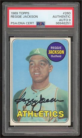 1969 Topps #260 Reggie Jackson RC Auto PSA 9 Auto