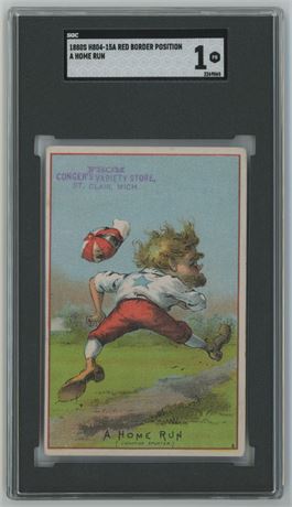 1880's H804-15A Red Border Position A Home Run SGC 1 POOR