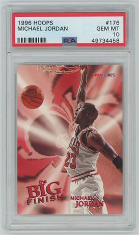 1996 Hoops #176 Michael Jordan The Big Finish PSA 10 GEM MINT