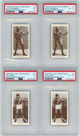 1938 WA & AC Churchman Boxing Personalities PSA Graded Lot (4)