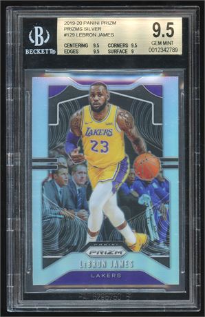 2019-20 Panini Prizm #129 Lebron James Silver BGS 9.5