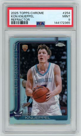 2025 Topps Chrome #254 Kon Knueppel RC Refractor PSA 9 MINT