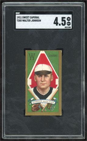 1911 T205 Sweet Caporal Walter Johnson SGC 4.5 VGEX+