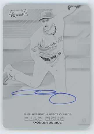 2017 Bowmans Best 1/1 Chris Sale Black Printing Plate Autograph