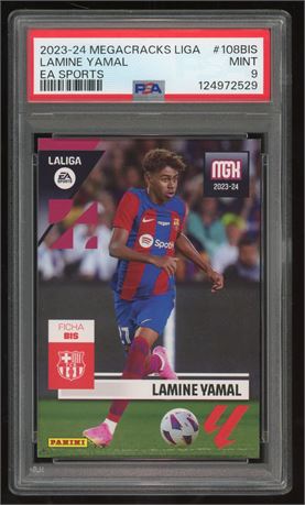 2023-24 Megacracks Liga Lamine Yamal EA Sports PSA 9 MINT