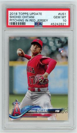 2018 Topps Update Shohei Ohtani Pitching In Red Jersey PSA 10 GEM MINT