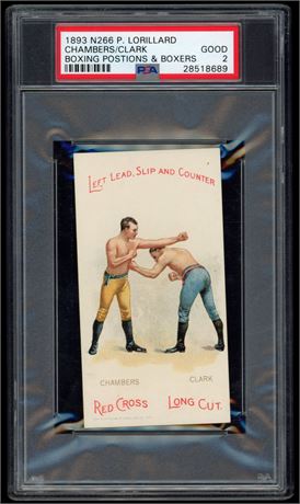 1893 N266 P. Lorillard Chambers/Clark Boxing Positions & Boxers PSA 2