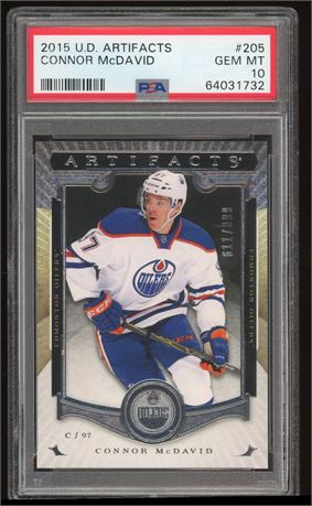 2015 Upper Deck Artifacts #205 Connor McDavid RC 611/899 PSA 10 GEM MINT