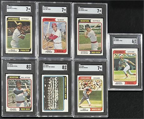 1974 Topps Baseball SGC Higher Grade Star Lot (7) w Bench Stargell Perez ETC