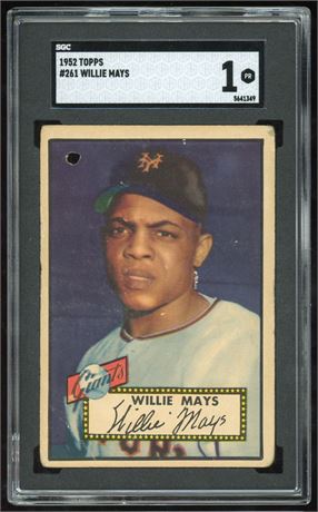 1952 Topps #261 Willie Mays SGC 1 POOR