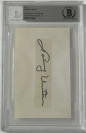 Johnny Unitas Cut Auto BGS Authentic Auto Grade 10