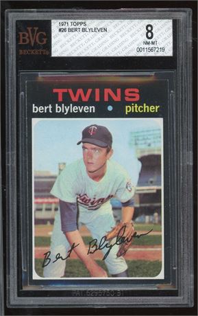 1971 Topps #26 Bert Blyleven RC BVG 8 NMMT