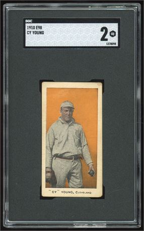 1910 E98 Cy Young Orange SGC 2 GOOD