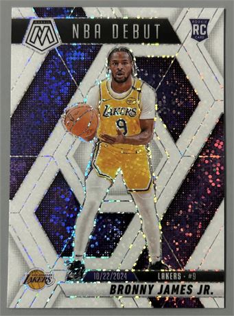 2024 Mosaic NBA Debut Bronny James Jr RC White Sparkle SSP