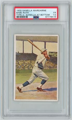 1932 Sanella Margarine Babe Ruth Type 2 Sanella At Bottom PSA 1.5 FAIR