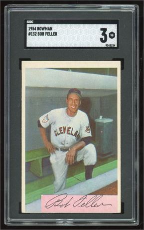 1954 Bowman #132 Bob Feller SGC 3 VG