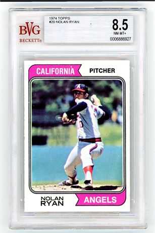 1974 Topps #20 Nolan Ryan BVG 8.5 NMMT+ READ
